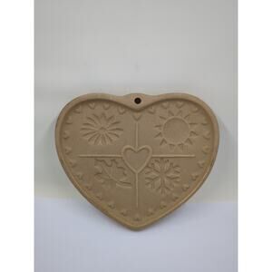 Pampered Chef 1997 Seasons Of The Heart Cookie Mold Family Heritage Stoneware